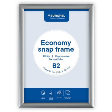 Europel clicklijst Economy, lijst 25 mm, ft B2, zilver