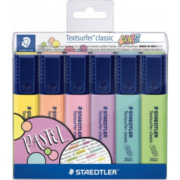 Staedtler Markeerstift Textsurfer Classic, pastel kleuren, etui van 6 stuks