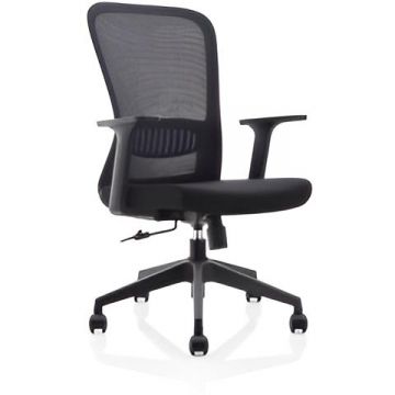 ergonomische bureaustoel, kunststof voetkruis, zwart, pak van 2 stoelen