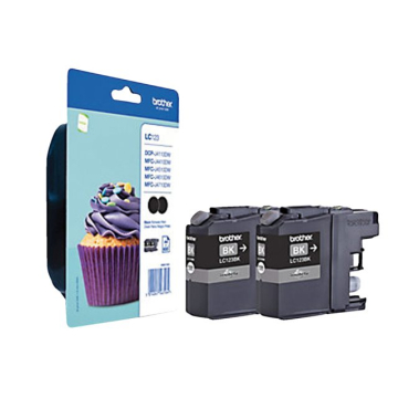 Inktcartridge Brother LC-123BKBP2 zwart 2x