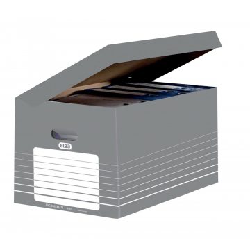 Elba archiefcontainer, ft 34,5 x 45 x 28 cm, grijs en wit