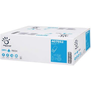 Papernet papieren handdoeken Dry Tech, W-vouw, 2-laags, 100 vellen, pak van 20 stuks