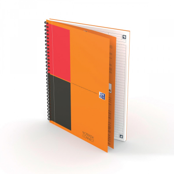 Oxford INTERNATIONAL notebook connect, stevige kartonnen kaft oranje, 160 bladzijden, ft B5, gelijnd