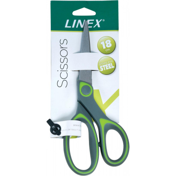 Linex schaar 17,5 cm, groen, op blister