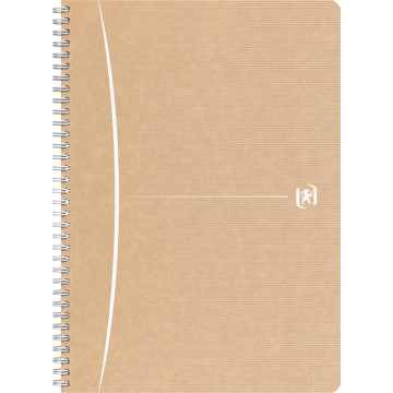 Oxford Touareg spiraalblok karton, 180 bladzijden, ft A4, geruit 5 mm, beige/wit