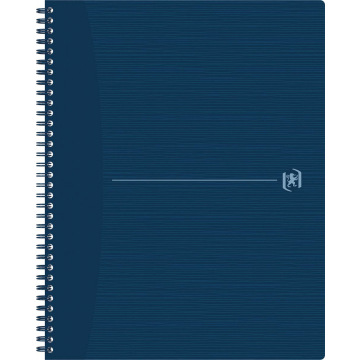 Oxford Origin spiraalschrift, ft A4+, 140 bladzijden, geruit 5 mm, blauw