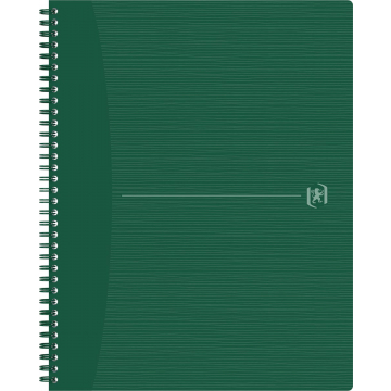 Oxford Origin spiraalschrift, ft A4+, 140 bladzijden, geruit 5 mm, groen