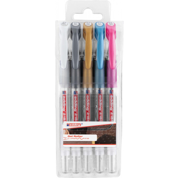 Edding gelroller 2185, etui met 5 stuks in geassorteerde kleuren