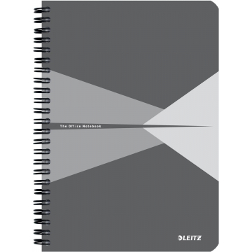 Leitz Office notitieboek, ft A5, kaft in PP, gelijnd, grijs