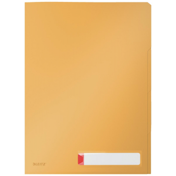Leitz Cosy L-map met tabbladen, 3 compartimenten, ft A4, PP van 200 micron, ondoorzichtig, geel