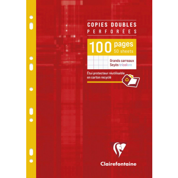Clairefontaine ringbandinterieur Metric, ft A4, 9-gaatsperforatie, dubbel, 100 bladzijden, seyès