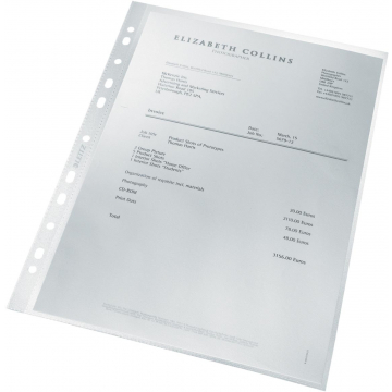 Leitz Recycle geperforeerde showtas, ft A4, 100 micron, gekorreld, doos van 25 stuks