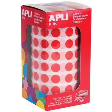 Apli Kids stickers rond, rood, op rol