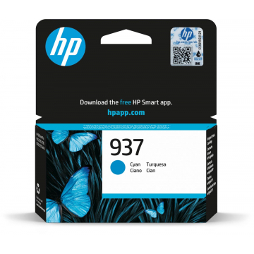 HP inktcartridge 937, 800 pagina's, OEM 4S6W2NE, cyaan