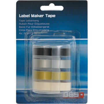 Desq lettertape 9 mm, traditioneel, blister van 4 kleuren