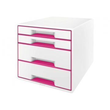 Ladenblok Leitz WOW 4 laden wit/roze