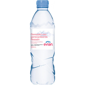 Evian water, fles van 50 cl, pak van 24 stuks