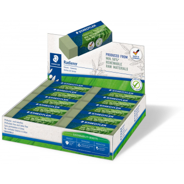 Staedtler gum Eco, olijfgroen, ft 65 x 23 x 13 mm