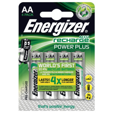 Energizer herlaadbare batterij Power Plus AA, blister van 4 stuks