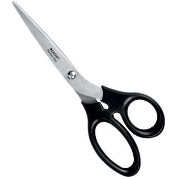 Leitz schaar, 18,5 cm, RVS, zwart, op blister