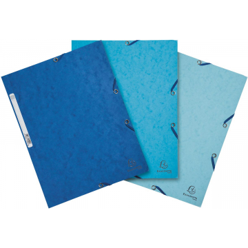 Exacompta chemisa à rabats en carton, ft A4, 3 rabats, set de 3 pièces en 3 teintes blauw (Oceaan)