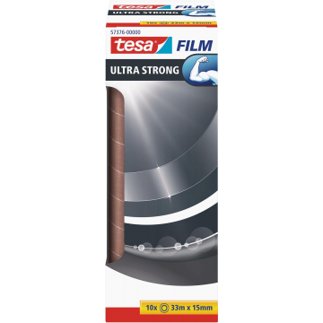 Tesafilm Ultra-Strong, ft 33 m x 15 mm, toren van 10 rolletjes