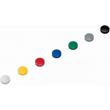 Maul magneet MAULsolid, diameter 24 x 8 mm, geassorteerde kleuren, doos met 10 stuks