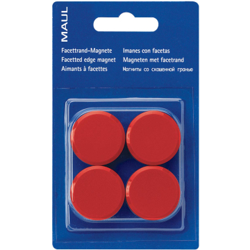 Maul magneet MAULsolid, diameter 32 mm, rood, blister van 8 stuks