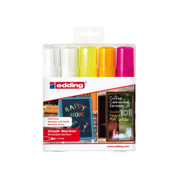 Viltstift edding 4090 window schuin 4-15mm assorti etui ÃÂ  5 stuks