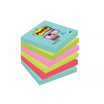 Post-it Super Sticky notes Miami, ft 76 x 76 mm, 90 vel, pak van 6 blokken 