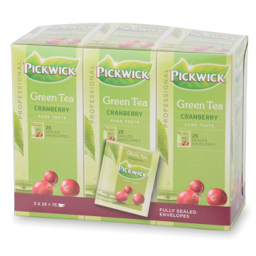 Pickwick thee, groene thee Cranberry, pak van 25 stuks