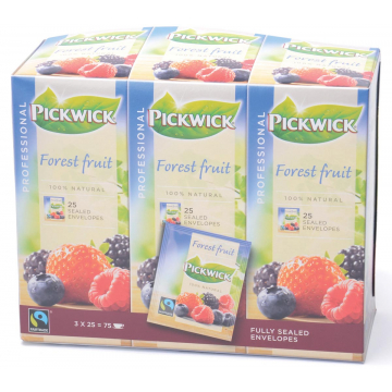 Pickwick thee, bosvruchten, fairtrade, pak van 25 stuks