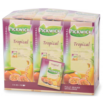 Pickwick thee, tropische vruchten, pak van 25 stuks