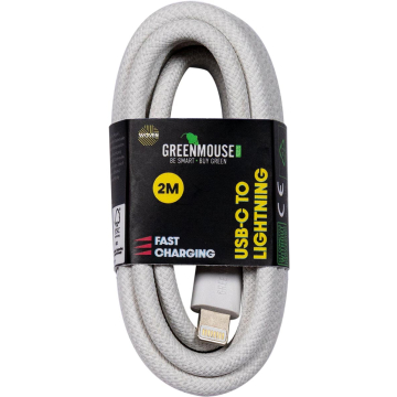 Greenmouse Lightning USB-C kabel, USB-C naar 8-pin, 2 m, woven