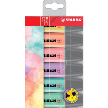 Stabilo Boss Original markeerstift, etui met 6 stuks in geassorteerde pastel kleuren