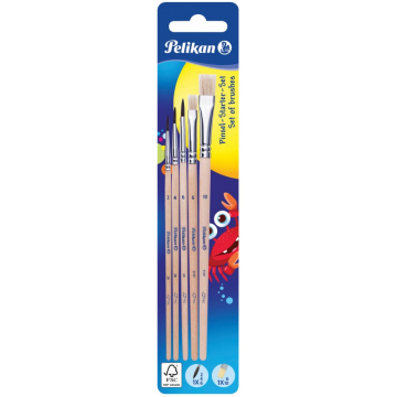 Pelikan penselenset , blister van 5 stuks, S613F in nr 6 en 10 en S24 in nr 2, 4 en 6