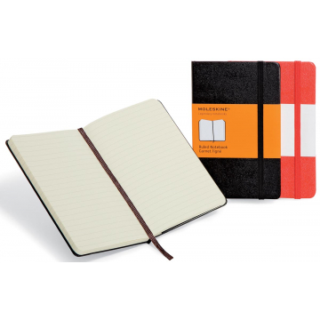 Moleskine notitieboek, ft 13 x 21 cm, gelijnd, harde cover, 192 bladzijden, zwart