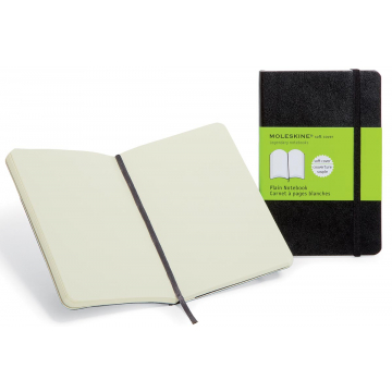 Moleskine notitieboek, ft 9 x 14 cm, effen, soepele cover, 192 bladzijden, zwart