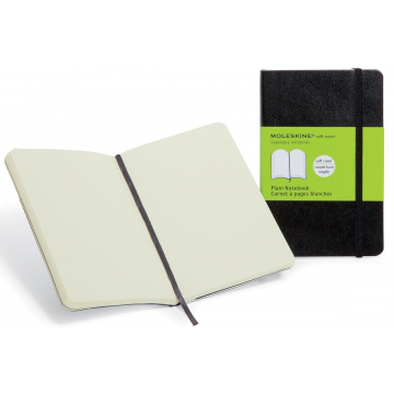 Moleskine notitieboek, ft 13 x 21 cm, effen, soepele cover, 192 bladzijden, zwart