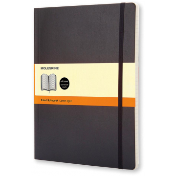 Moleskine notitieboek, ft 19 x 25 cm, gelijnd, soepele cover, 192 blad, zwart