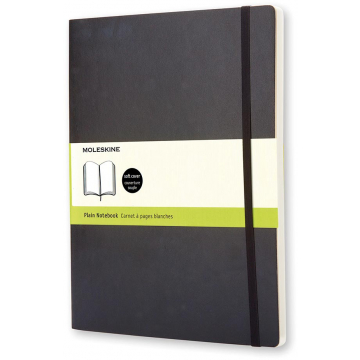 Moleskine notitieboek, ft 19 x 25 cm, effen, soepele cover, 192 blad, zwart