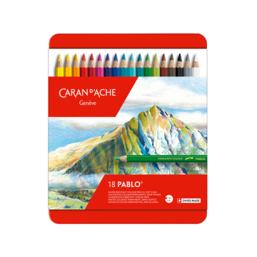 Kleurpotloden Caran d'Ache Pablo assorti blik à 18stuks