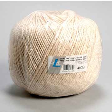 Sisalkoord touw uit 3 draden, bol van 2.500 g, +/- 375 m