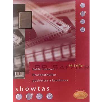 Multo geperforeerde showtas ft A4, 23-gaatsperforatie, 80 micron, gekorreld