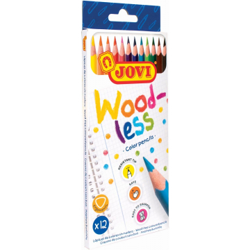 Jovi Kleurpotlood Woodless, kartonnen etui van 12 stuks