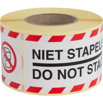 Rillprint etiketten Niet stapelen, ft 46 x 125 mm, rol van 250 stuks