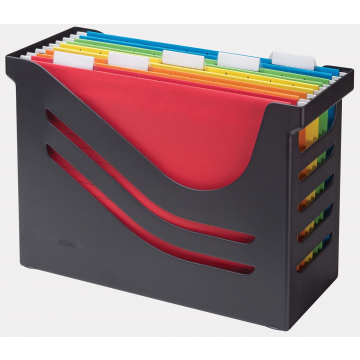 Re-solution hangmappenbox met 5 hangmappen, zwart