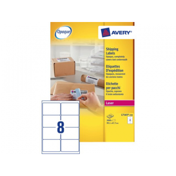 Etiket Avery L7165-250 99.1x67.7mm 2000stuks wit