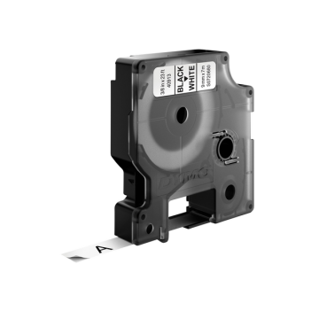 Labeltape Dymo LabelManager D1 polyester 9mm zwart op wit 10 stuks