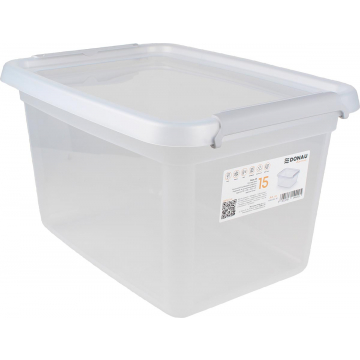 DONAU Home opbergdoos, 15 liter, transparant